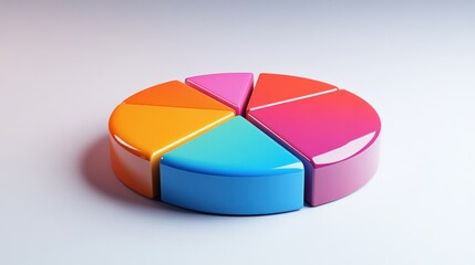Obraz premium Colorful 3 d pie chart