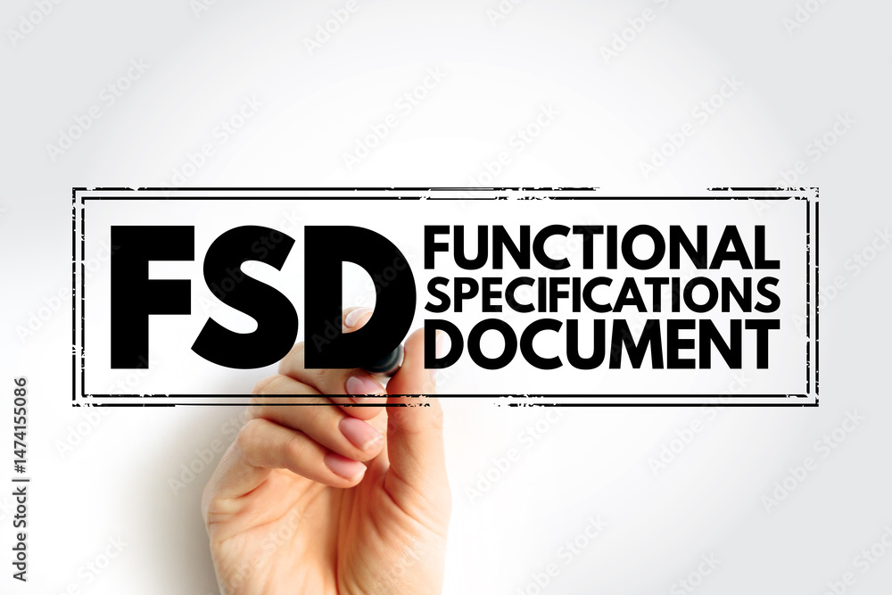 Aufkleber fsd - functional specifications document is a document that specifies the functions that a system or