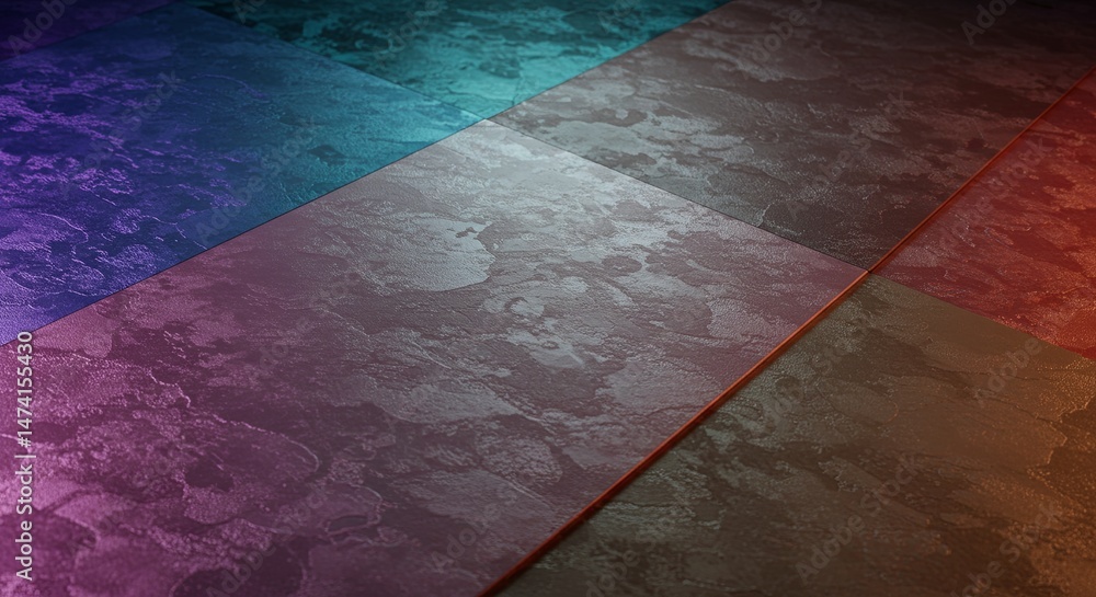 Poster A colorful floor with a pattern of squares