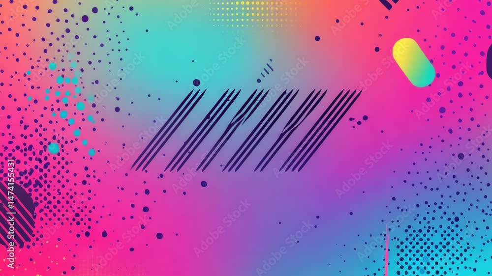 Poster A colorful background with rounded shapes and speckles, perfect for use in design or art projects