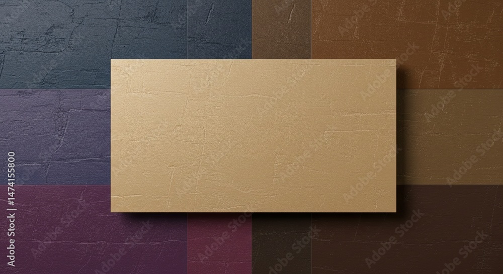 Poster a collection of different colored squares with a gold square in the middle