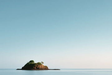 island archipelago in malaysia during soft twilight framed by natural curves