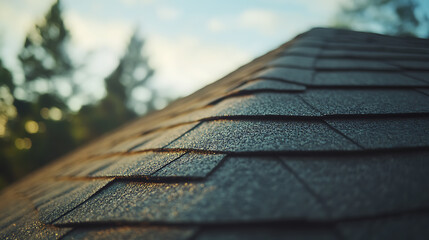 Close-Up of Asphalt Shingles on a Roof