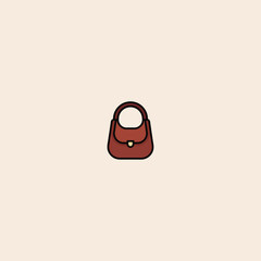 Colorful Handbag icon flat vector design. 