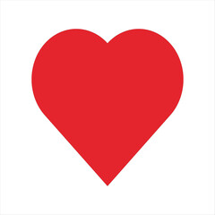 Valentine red heart icon. Heart shape Isolated on white background.