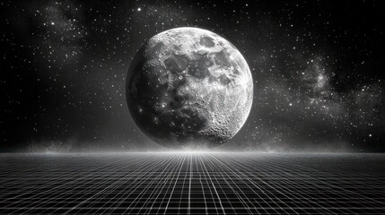 Cosmic grid, moonlit expanse
