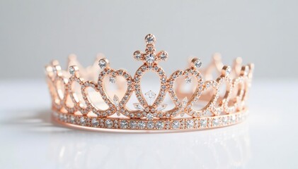 Sparkling princess tiara on white background, perfect for fairytale themes , shiny, celebration