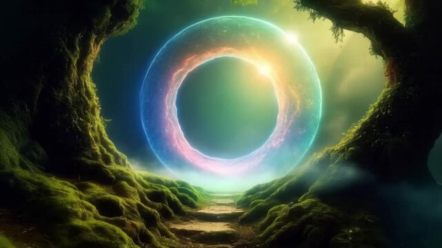 The mysterious stairs led them into a magical fantasy world filled with wonder and adventure.