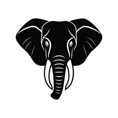 elephant head silhouette art illustration