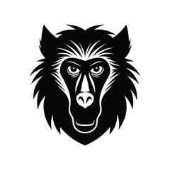 baboon head silhouette art illustration