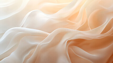 Obraz premium Soft, flowing fabric with a gradient of peachy-cream hues