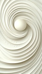 Obraz premium Beige And White Abstract Swirl Pattern, Paper Carved Relief Background With Dynamic Wave Design
