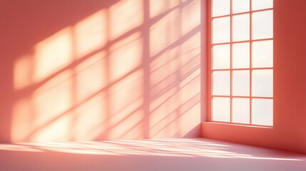 Soft, sunlit room with large window
