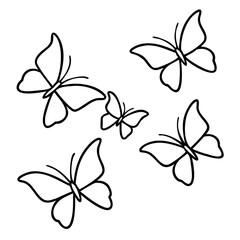 Butterflies in flight vector illustration
