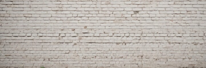 Naklejka premium Weathered white brick wall, rough texture, grunge detail, crumbling, faded, white