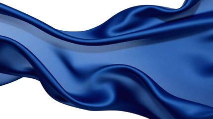 Dark blue silk cloth flying isolated on transparent background