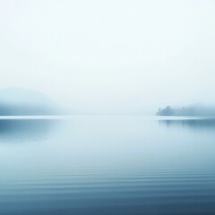 Misty lake landscape