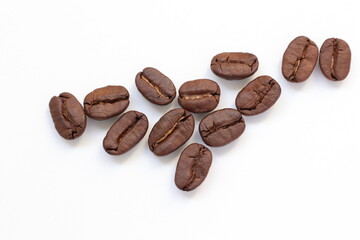 coffee beans on white background