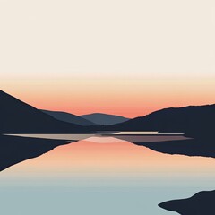 Obraz premium Serene mountain lake at sunrise