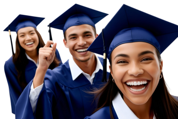 The graduates are smiling isolated on transparent or white background, png