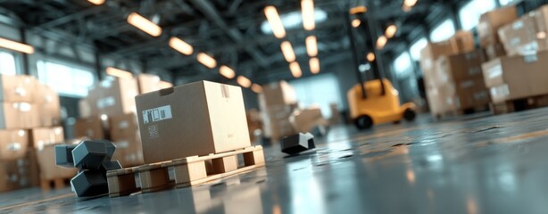 Obraz premium A modern warehouse setting is characterized by the use of digital twin technology, holographic supply chain models, and immersive virtual environments