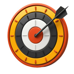 Target archery illustration bullseye arrow success competition achievement on transparent background