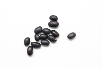black beans on white background