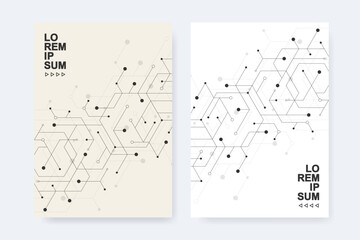 Modern scientific, medical, health care, digital technology concept idea for brochure, cover, flyer, report, poster, layout, leaflet, catalog, magazine or annual report in A4 size.