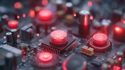 Modern cyber tech circuit board PCB technology processor forms the background of a stock image wallpaper