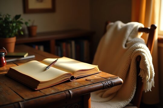 Cozy autumn vibes writing inspiration a warm inviting space perfect for creativity
