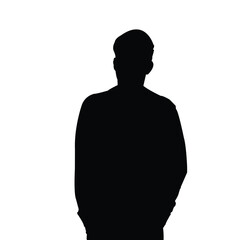 "Male Silhouette Standing &ndash; Isolated Vector Portrait Outline