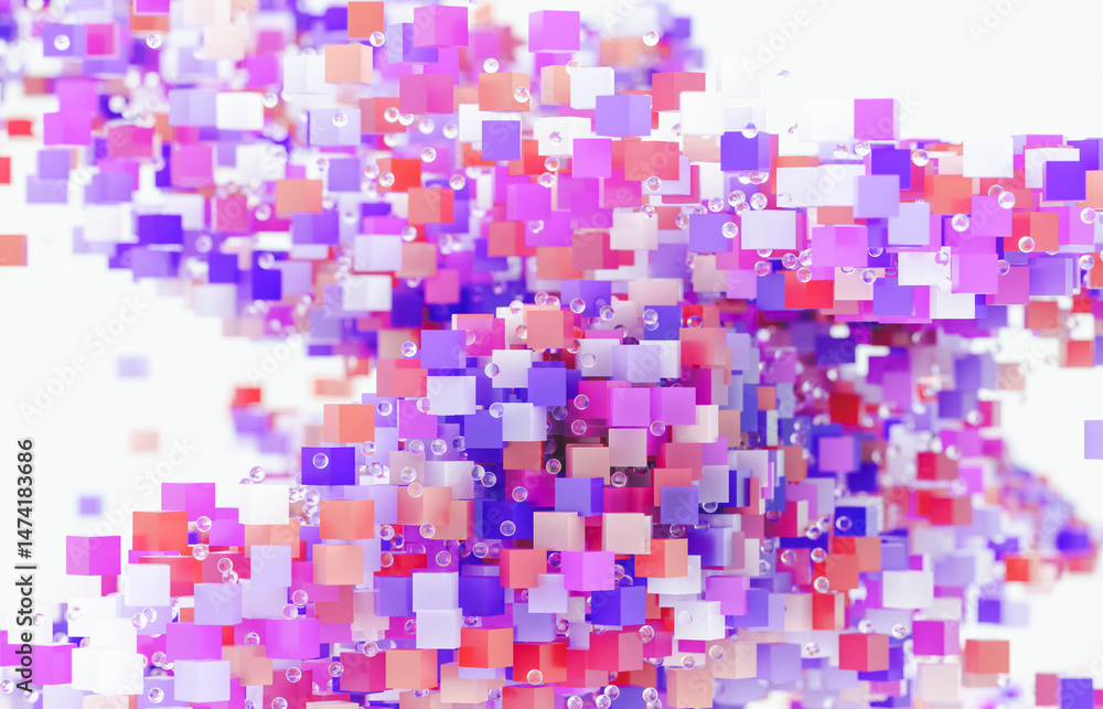 Aufkleber Digital technology background with big data concept. 3d rendering