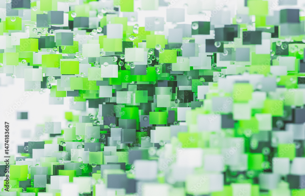 Aufkleber Digital technology background with big data concept. 3d rendering