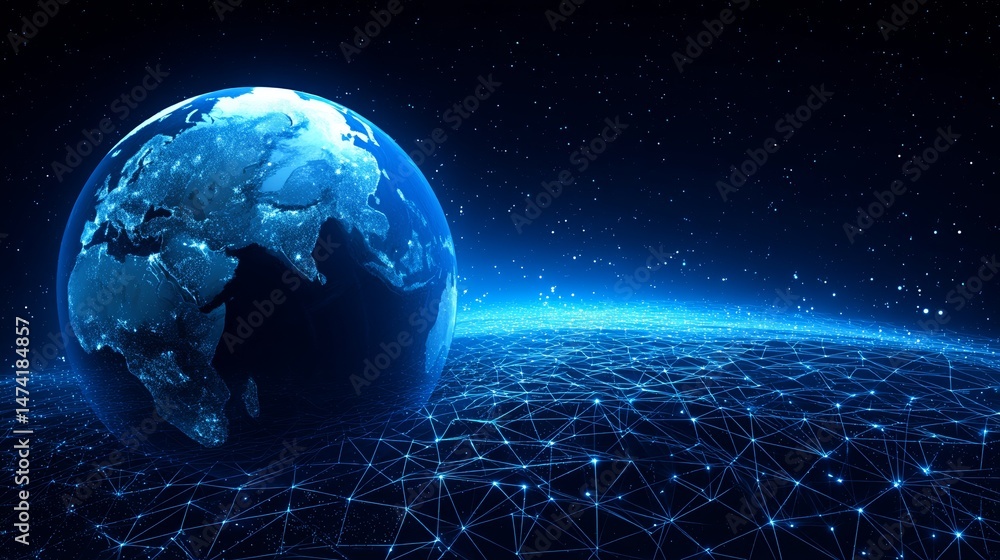 Poster investigating worldwide interconnectedness and the effects of digital networks in a virtual aerial s