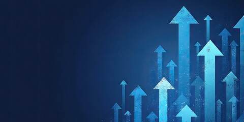 Many upward-pointing indicators on a dark background