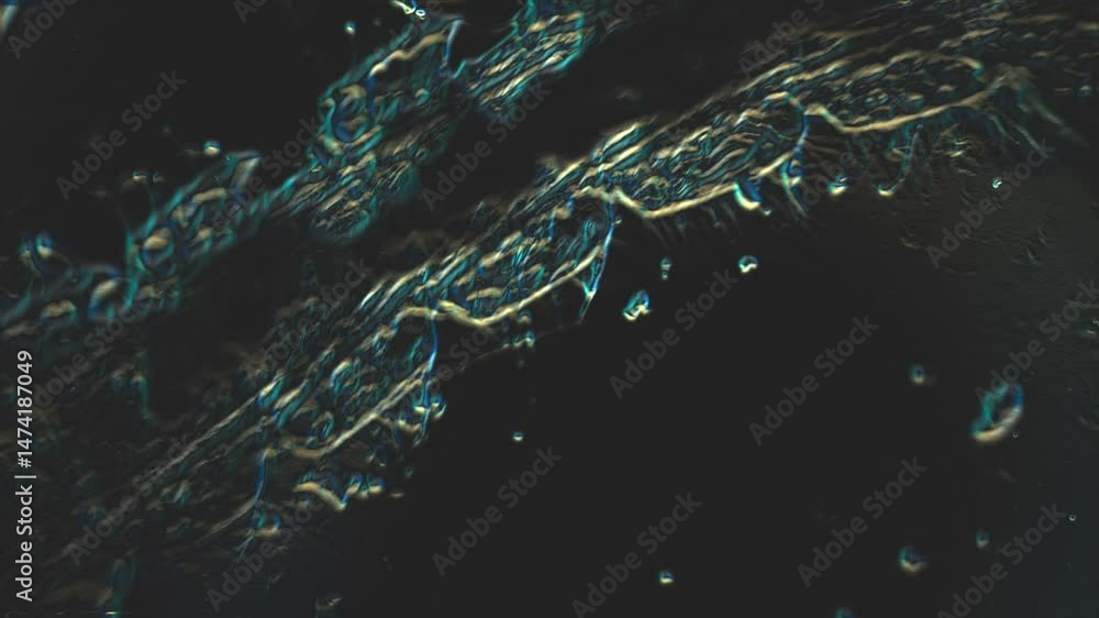 Poster abstract macro art: illuminating textures in luminescent dark patterns