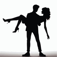 man carrying his woman