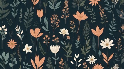 seamless pattern with flowers