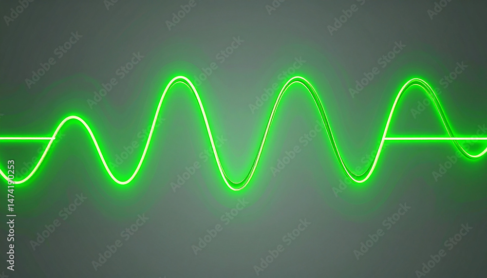 Poster dynamic green wave pattern digital art abstract design modern environment vibrant viewpoint