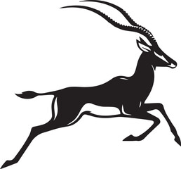 Running Antelope Silhouette Vector Set – Wildlife Animal Motion Illustrations for Logo, Design, and Decor