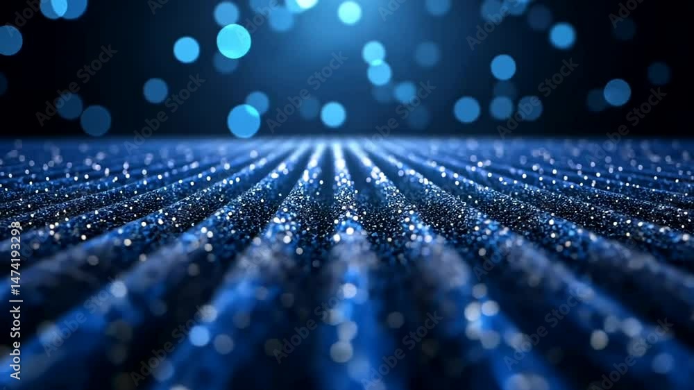 Wall mural abstract blue bokeh lights create a mesmerizing pattern on a textured surface, evoking a sense of wo