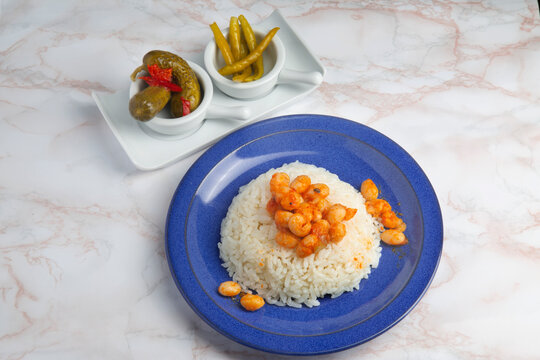 Traditional Turkish Culture. Kuru Fasulye . Haricot Beans, rice and beans (Turkish name; pilav ustu kuru fasulye) 