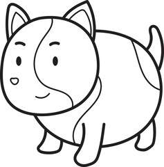 Adorable Cartoon Puppy Outline: Simple Line Art Illustration