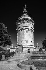 Majestic water tower stands prominently in Mannheim, Germany showcasing fine architectural details