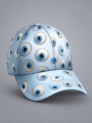 All-Seeing Eyes Baseball Cap: Light Blue Eye Design