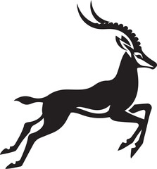 Obraz premium Running Antelope Silhouette Vector Set – Wildlife Animal Motion Illustrations for Logo, Design, and Decor