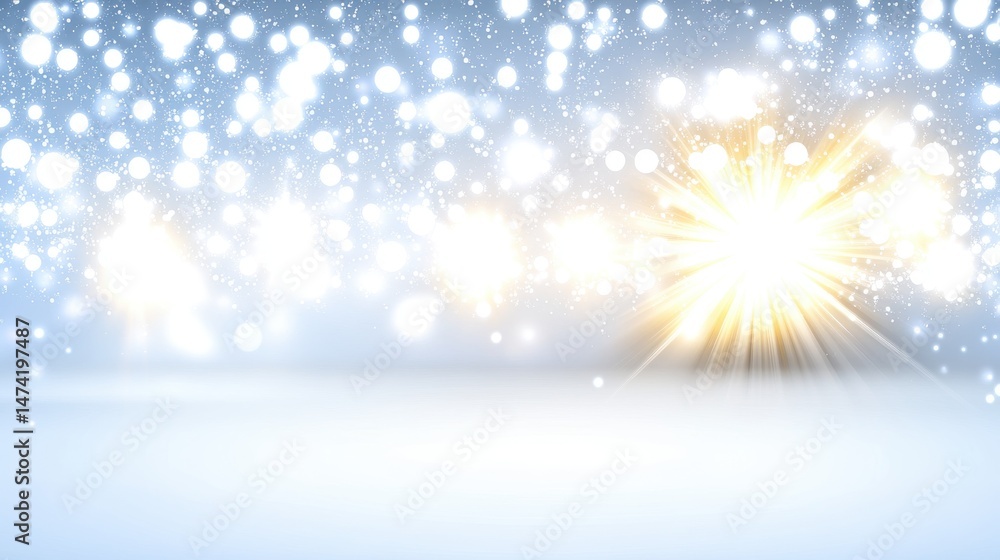 Poster bright sparkling background with glimmering light spots and soft bokeh effect creating festive atmos