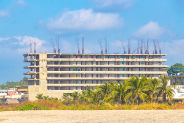 Huge gigantic construction stop building ruin in Puerto Escondido Mexico.
