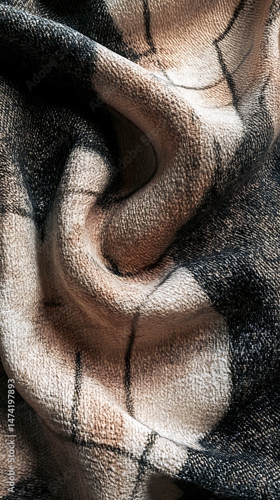 Poster intricate patterns in organic forms on textile create captivating visual rhythm