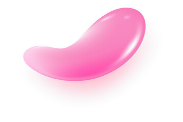 Pink water drop. Jelly serum and cosmetic transparent oil. Liquid gel and cream for skincare. Soap bubble of shampoo and shower gel. Splash and drip top view